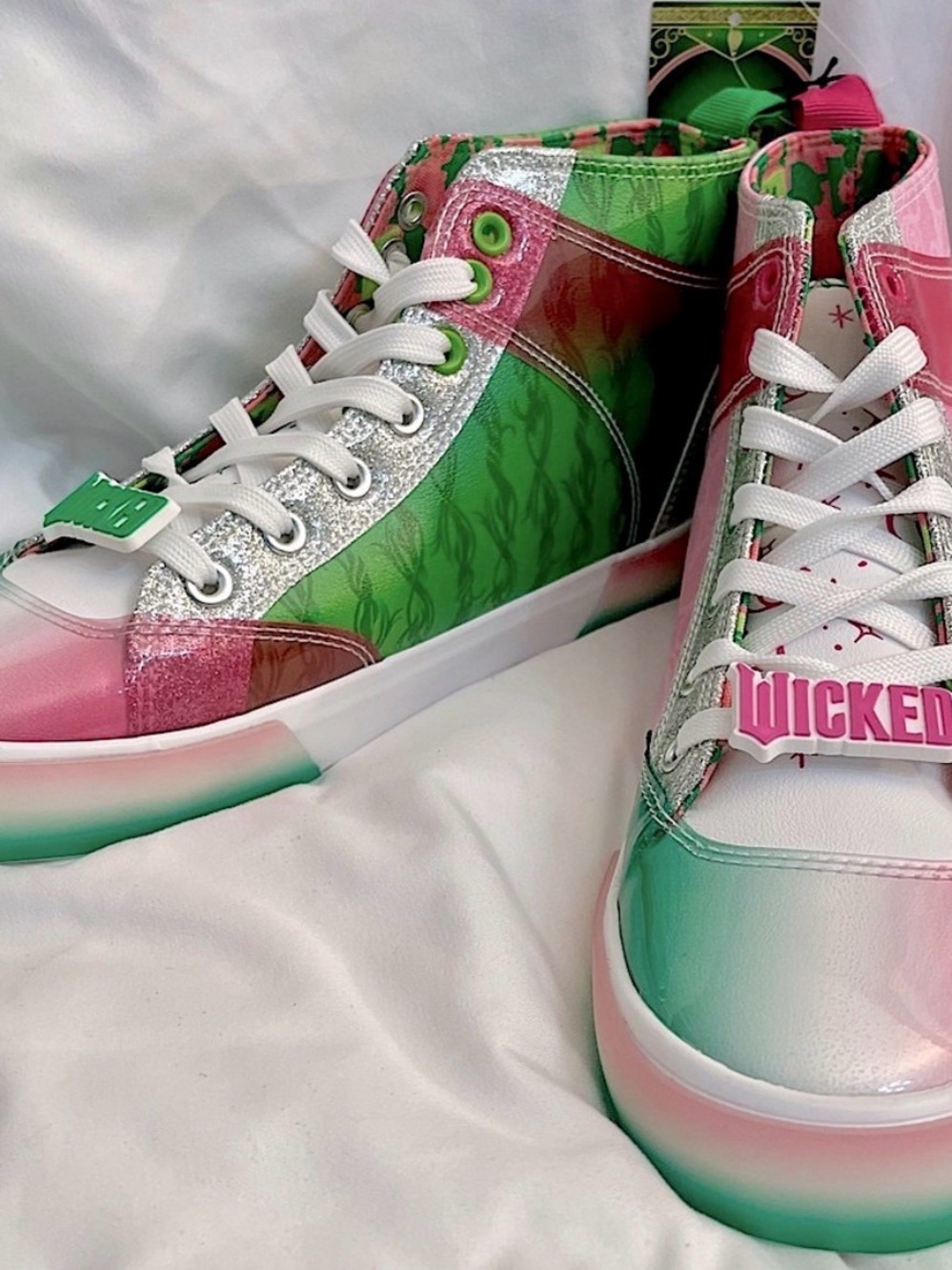 Wicked Movie Shoes  Elphaba And Glenda Sneakers High Top NWT Limited Edition Sz8
